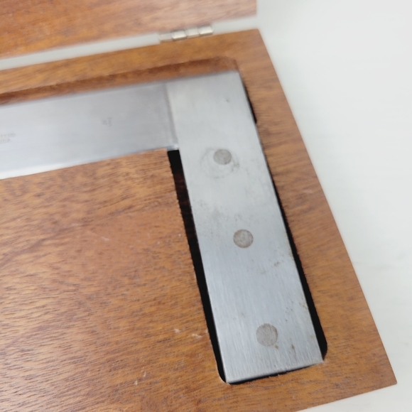 Starrett No. 55 Beveled Edge 4 1/2" Square Tool With Wooden Box Machinist - Picture 5 of 15